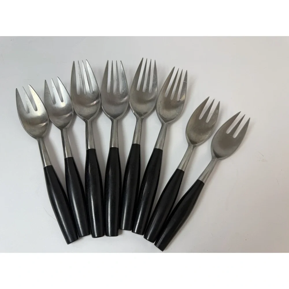 MCM Flatware 4 Dinner Forks 4 Salad AHC Japan after Dansk Kongo Pattern